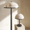 Настольная лампа Lunarra Dome Alabaster — цвет черный і белый, из материала метал, алебастр, стиль модерн