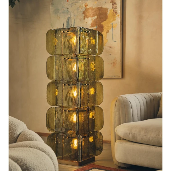 Торшер Lush Glass Tower — торшери, колір зелений і золото, з матеріалу  метал, скло, стиль сучасний
