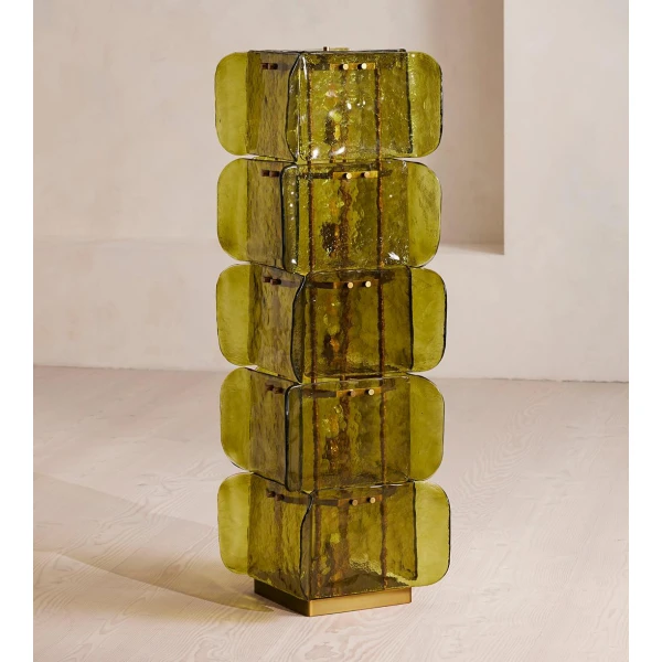 Торшер Lush Glass Tower — торшери, колір зелений і золото, з матеріалу  метал, скло, стиль сучасний