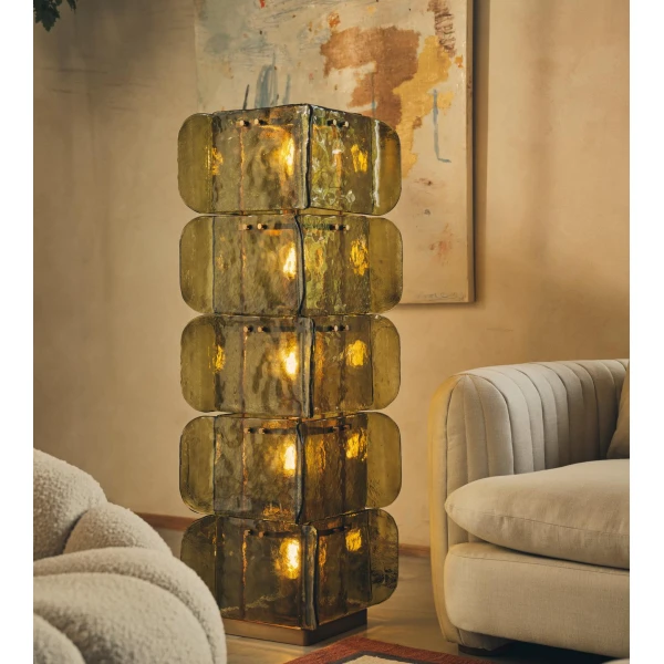 Торшер Lush Glass Tower — торшери, колір зелений і золото, з матеріалу  метал, скло, стиль сучасний