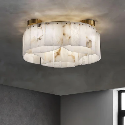 Розкішна стельова лампа Alabaster Brass