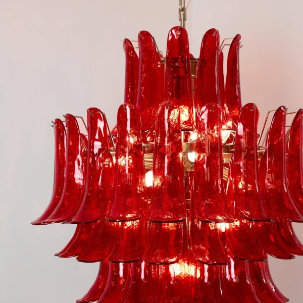 Люстра Murano Crimson Cascade — люстри дизайнерські, колір хром, з матеріалу метал, скло, стиль сучасний