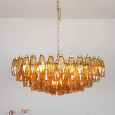 Бурштинова люстра Murano Rhombus зі скла