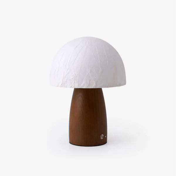 Настольная лампа Myco Mushroom — цвет ореха і белый, из материала метал, папір, стиль модерн