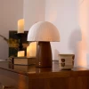 Настольная лампа Myco Mushroom — цвет ореха і белый, из материала метал, папір, стиль модерн