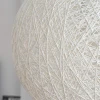 Підвісний світильник Nest Sphere — колір білий, з матеріалу метал, конопляний ротанг, стиль модерн