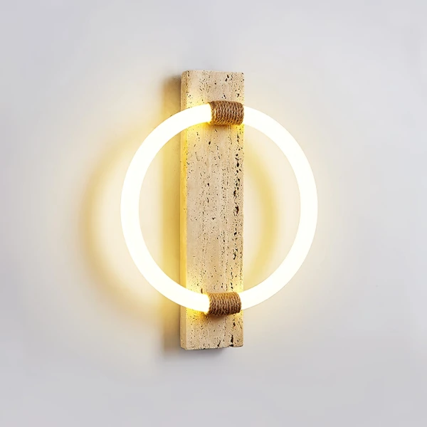 Niva Sconce — бра, колір жовтий і білий, з матеріалу метал,  жовтий травертин, стиль модерн