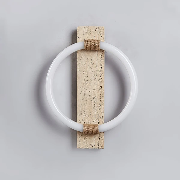 Niva Sconce — бра, колір жовтий і білий, з матеріалу метал,  жовтий травертин, стиль модерн