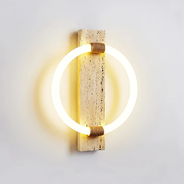 Niva Sconce — бра, колір жовтий і білий, з матеріалу метал,  жовтий травертин, стиль модерн