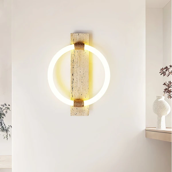 Niva Sconce — бра, колір жовтий і білий, з матеріалу метал,  жовтий травертин, стиль модерн