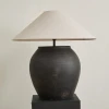 Настільна лампа Noira Terracotta — колір чорний і білий, з матеріалу метал, тканина, стиль модерн