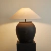 Настільна лампа Noira Terracotta — колір чорний і білий, з матеріалу метал, тканина, стиль модерн