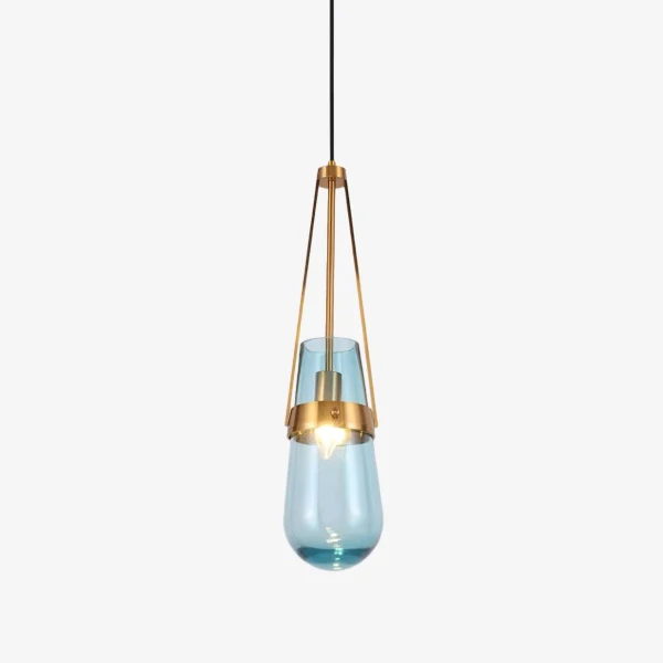 Подвесной светильник Poble Glass — цвет золото і синий, из материала  метал, скло, стиль современный