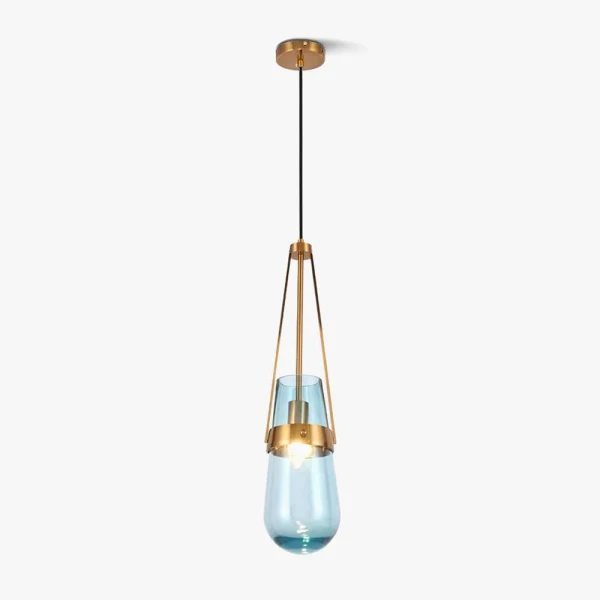 Подвесной светильник Poble Glass — цвет золото і синий, из материала  метал, скло, стиль современный