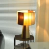 Настольная лампа Prisma Fabric — цвет коричневый і желтый, из материала метал, тканина, стиль модерн