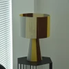 Настольная лампа Prisma Fabric — цвет коричневый і желтый, из материала метал, тканина, стиль модерн