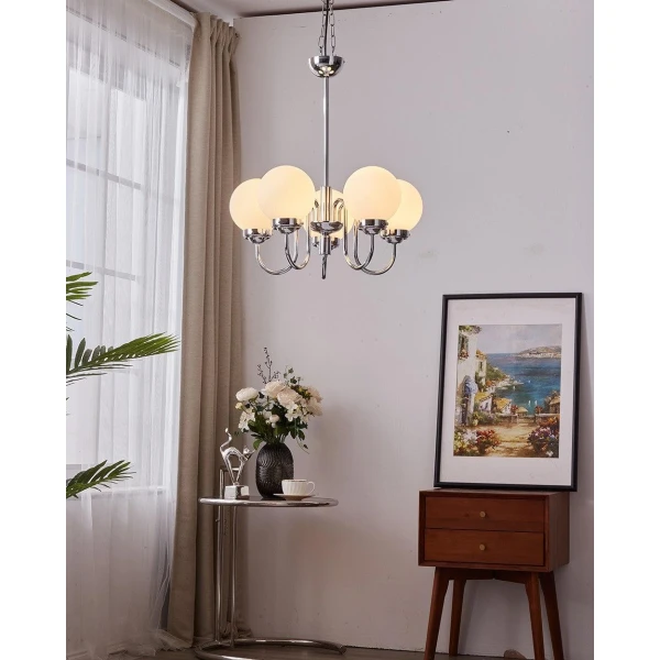 Люстра Carisa от Progress Lighting — цвет хром, из материала метал, залізо, стиль модерн