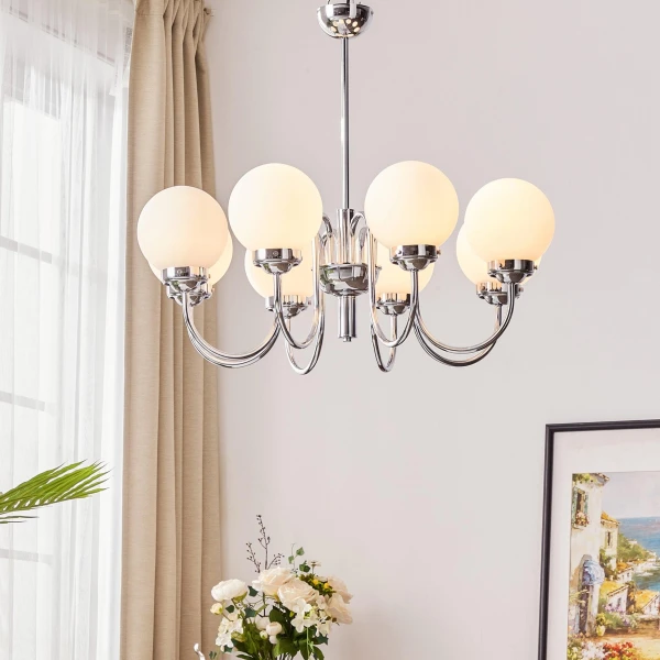 Люстра Carisa от Progress Lighting — цвет хром, из материала метал, залізо, стиль модерн