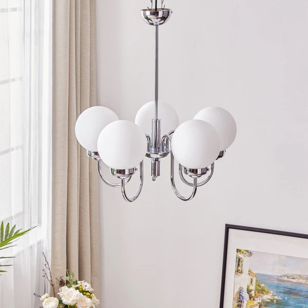 Люстра Carisa от Progress Lighting — цвет хром, из материала метал, залізо, стиль модерн