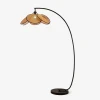 Торшер Rattan Bloom Arc — цвет черный, из материала метал, ротанг, стиль современный