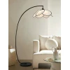 Торшер Rattan Bloom Arc — цвет черный, из материала метал, ротанг, стиль современный