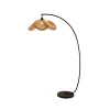Торшер Rattan Bloom Arc — цвет черный, из материала метал, ротанг, стиль современный
