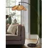 Торшер Rattan Bloom Arc — цвет черный, из материала метал, ротанг, стиль современный