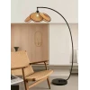 Торшер Rattan Bloom Arc — цвет черный, из материала метал, ротанг, стиль современный