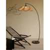Торшер Rattan Bloom Arc — цвет черный, из материала метал, ротанг, стиль современный