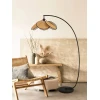 Торшер Rattan Bloom Arc — цвет черный, из материала метал, ротанг, стиль современный