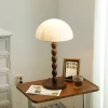 Настільна лампа Satori Paper Shade — колір горіха і білий, з матеріалу метал, дерево, стиль модерн