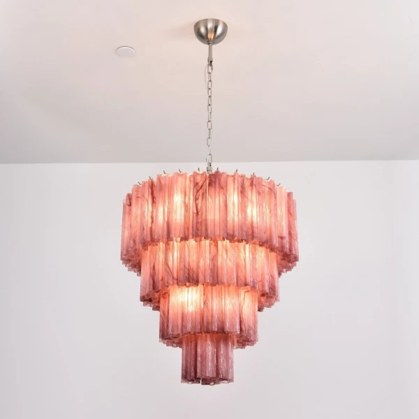 Люстра Serava Cascade Murano — цвет янтарный і белый, из материала  метал, скло, стиль современный