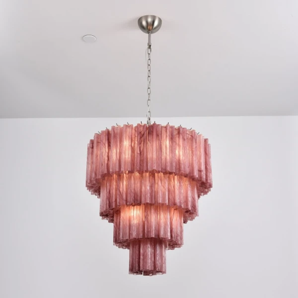 Люстра Serava Cascade Murano — цвет янтарный і белый, из материала  метал, скло, стиль современный
