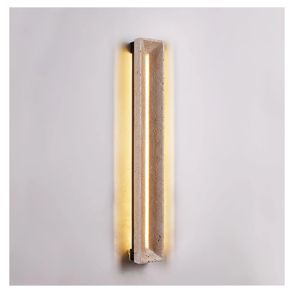 Настінний світильник Solace Travertine Beam — бра, колір жовтий, з матеріалу жовтий травертин, метал, стиль модерн