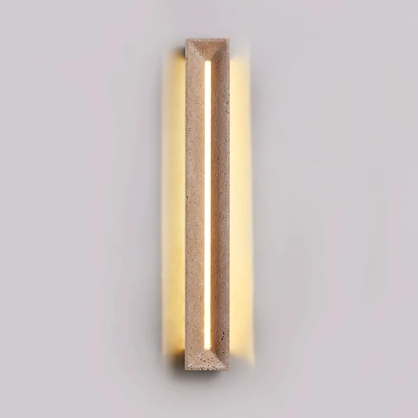 Настінний світильник Solace Travertine Beam — бра, колір жовтий, з матеріалу жовтий травертин, метал, стиль модерн