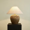 Настольная лампа Stoneveil — из материала  метал, тканина, стиль модерн