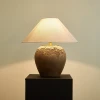 Настольная лампа Stoneveil — из материала  метал, тканина, стиль модерн