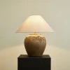 Настольная лампа Stoneveil — из материала  метал, тканина, стиль модерн