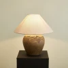 Настольная лампа Stoneveil — из материала  метал, тканина, стиль модерн