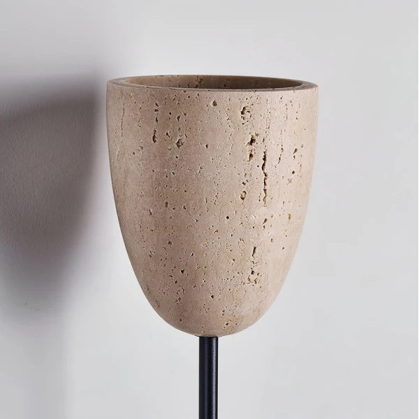 Настінний світильник Terra Bell — бра, колір горіха і жовтий, з матеріалу метал,  жовтий травертин, стиль модерн
