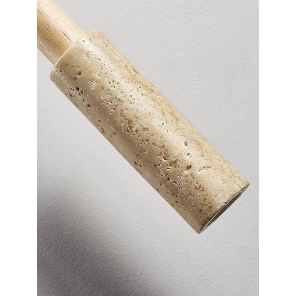 Підвісний світильник Travertine Stick — колір жовтий і колір дерева, з матеріалу  жовтий травертин, дерево, стиль модерн