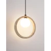 Підвісний світильник Travira Halo — колір жовтий, з матеріалу травертин, скло, стиль модерн