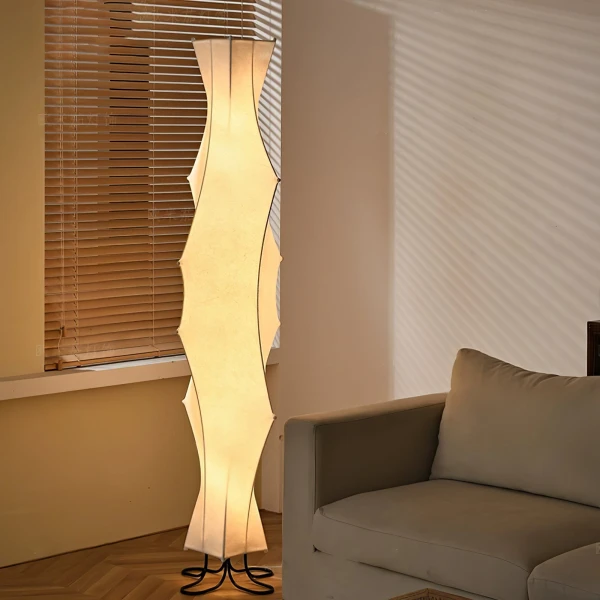 Торшер Twist Silk — цвет белый, из материала метал, шовк, стиль современный