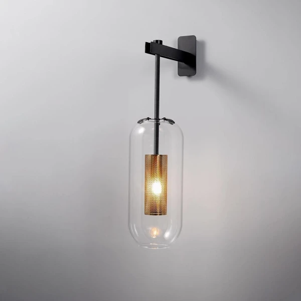 Настенный светильник Vadim Glass — бра, цвет медь і прозрачный, из материала метал, скло, стиль модерн