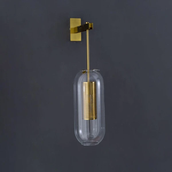 Настенный светильник Vadim Glass — бра, цвет медь і прозрачный, из материала метал, скло, стиль модерн
