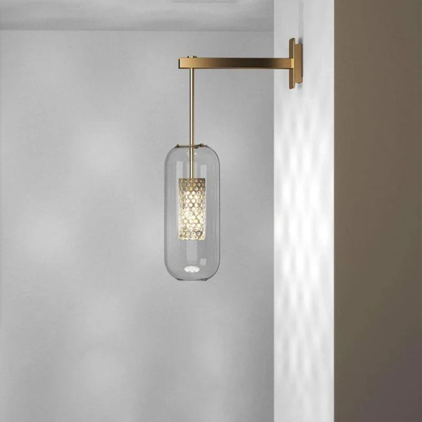 Настенный светильник Vadim Glass — бра, цвет медь і прозрачный, из материала метал, скло, стиль модерн