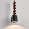 Підвісний світильник Vareon Totem — колір горіха і чорний, з матеріалу  чорний травертин, метал, стиль модерн