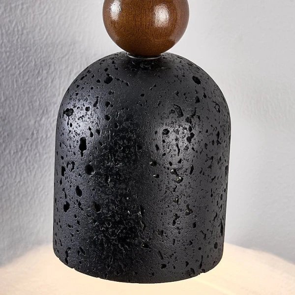 Підвісний світильник Vareon Totem — колір горіха і чорний, з матеріалу  чорний травертин, метал, стиль модерн