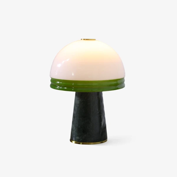 Настільна лампа Verdura Dome Small — колір зелений і білий, з матеріалу  метал, мармур, стиль модерн