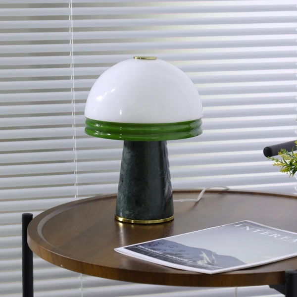 Настільна лампа Verdura Dome Small — колір зелений і білий, з матеріалу  метал, мармур, стиль модерн
